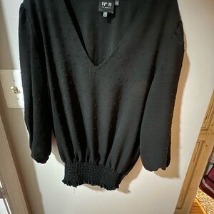 Chic Black V-Neck Blouse